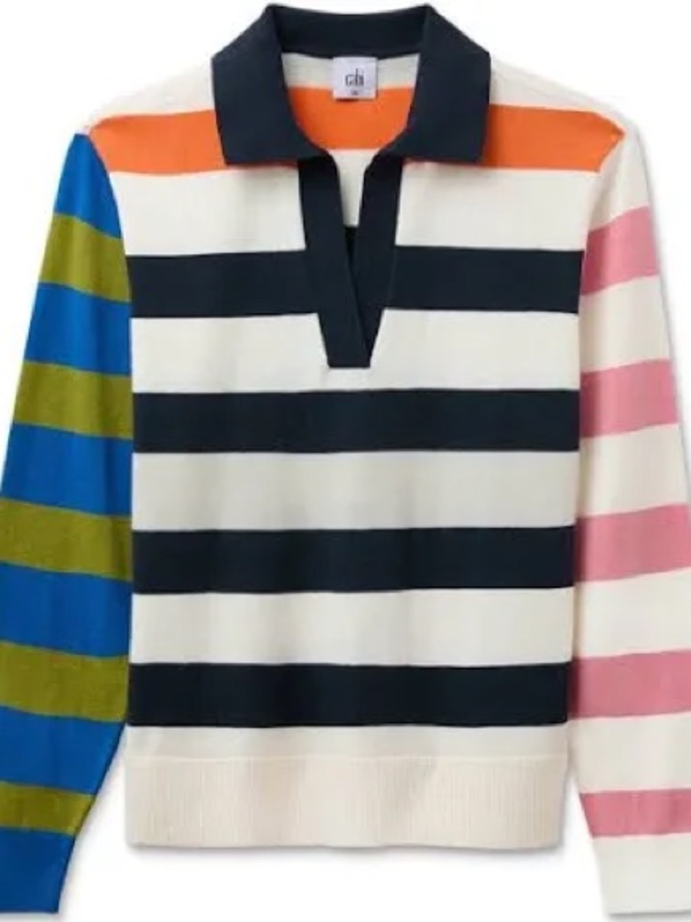 Striped Rugby Pullover Sweater - Multicolor